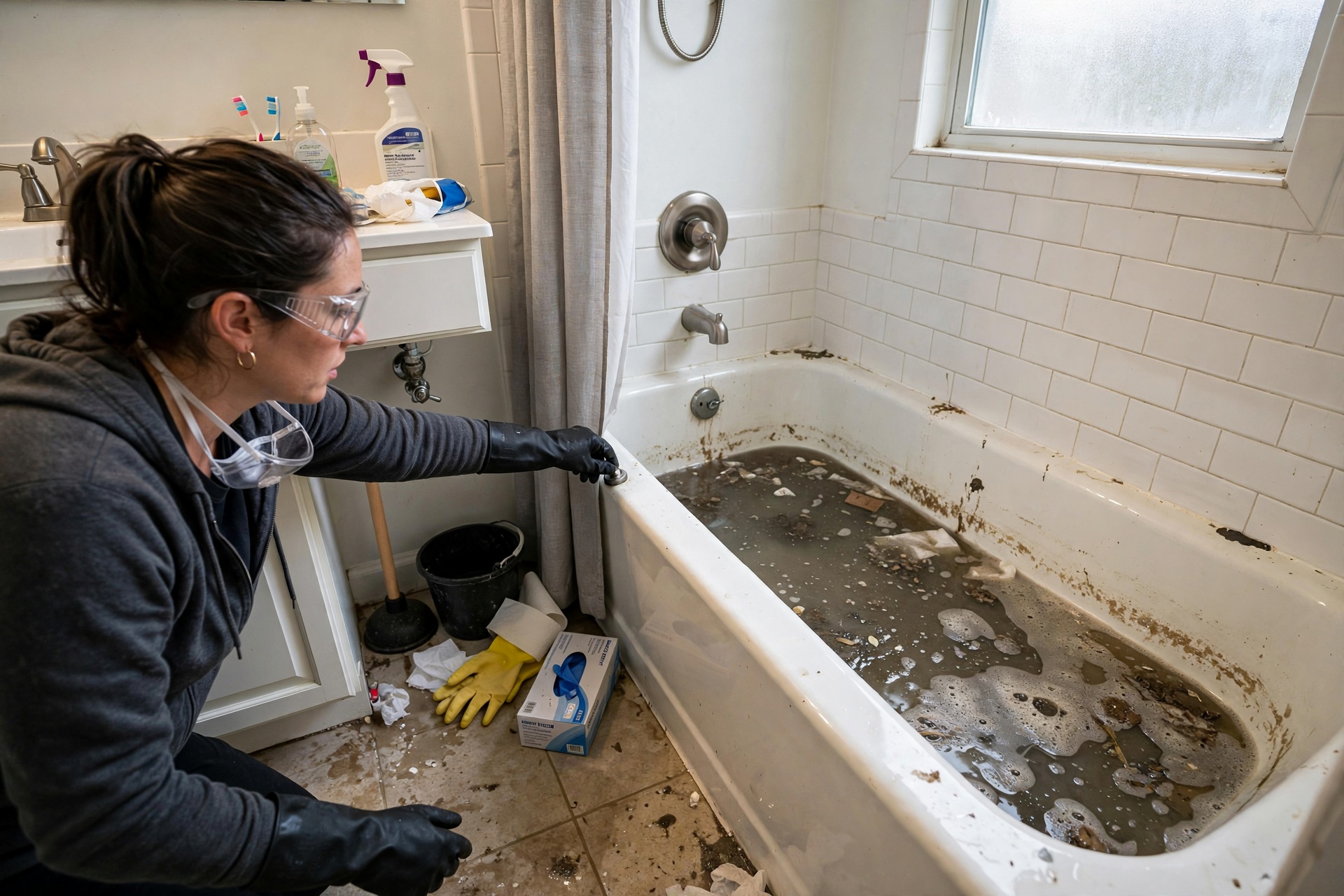 What to Do Immediately When Sewage Backs Up into Your Bathtub or Drain
